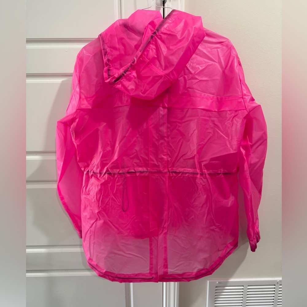 MTA Sport Hot Pink Semi Sheer Hooded Windbreaker Jacket Women’s Large Festival - Picture 6 of 6